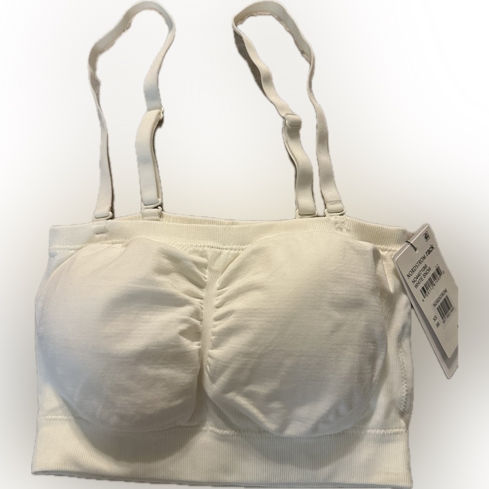 Nordstrom White Seamless Padded Bralette with Adjustable Straps XS